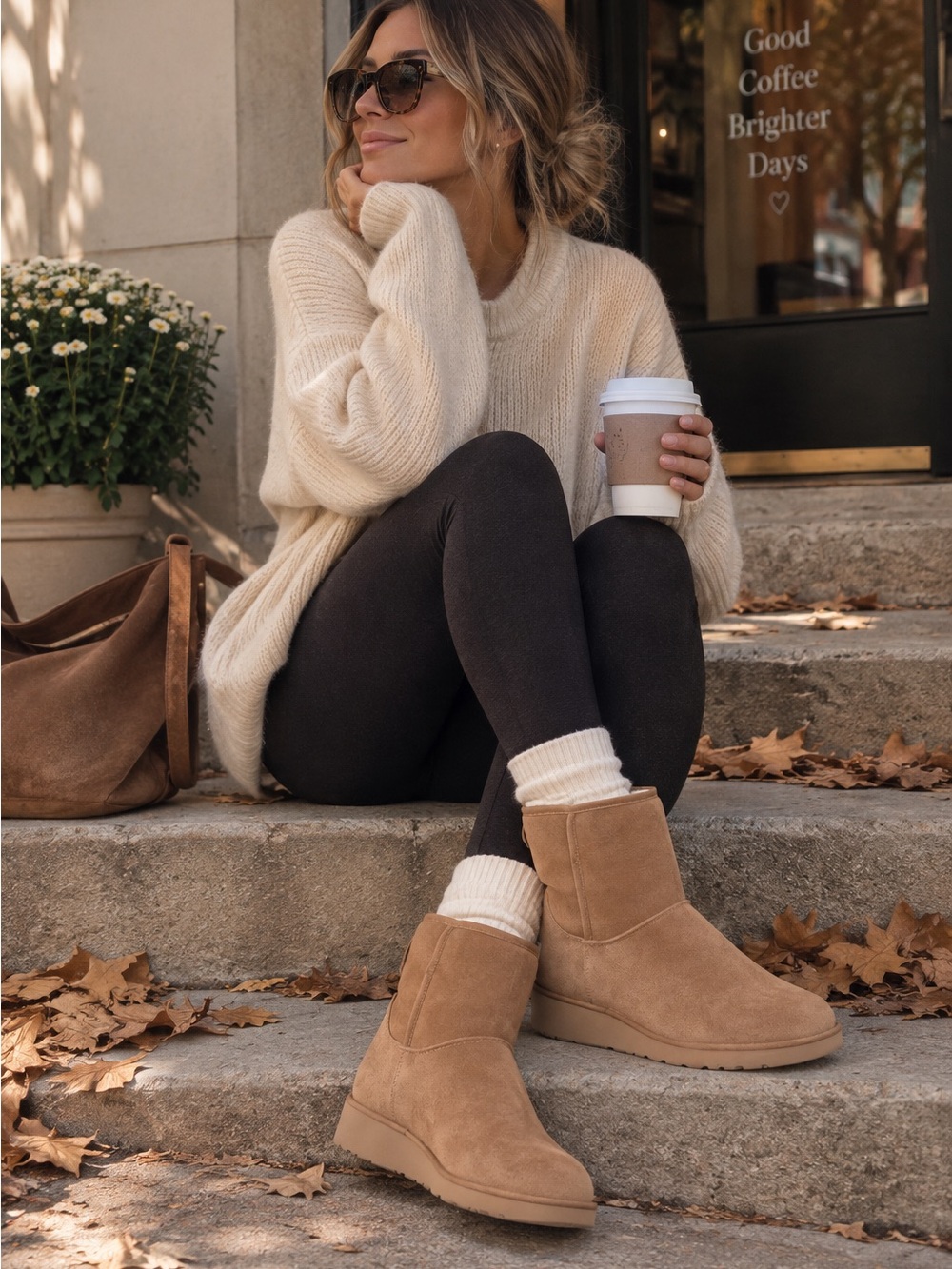 UGG Kristin Classic Slim Mini Chestnut Hidden Wedge Boots Size 9 1012497